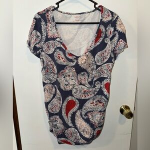 Motherhood Maternity Women’s Paisley Print Shirt Top Size XL